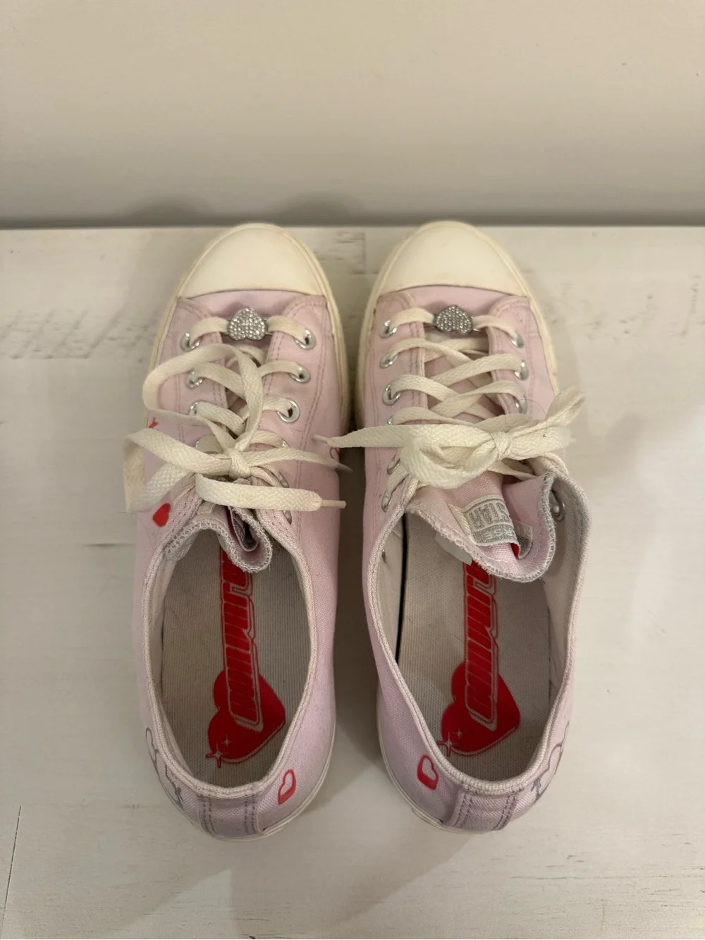 Converse All Star Lift Platform Y2K Heart Womens Sneaker In Lilac US 8 - Picture 3 of 6